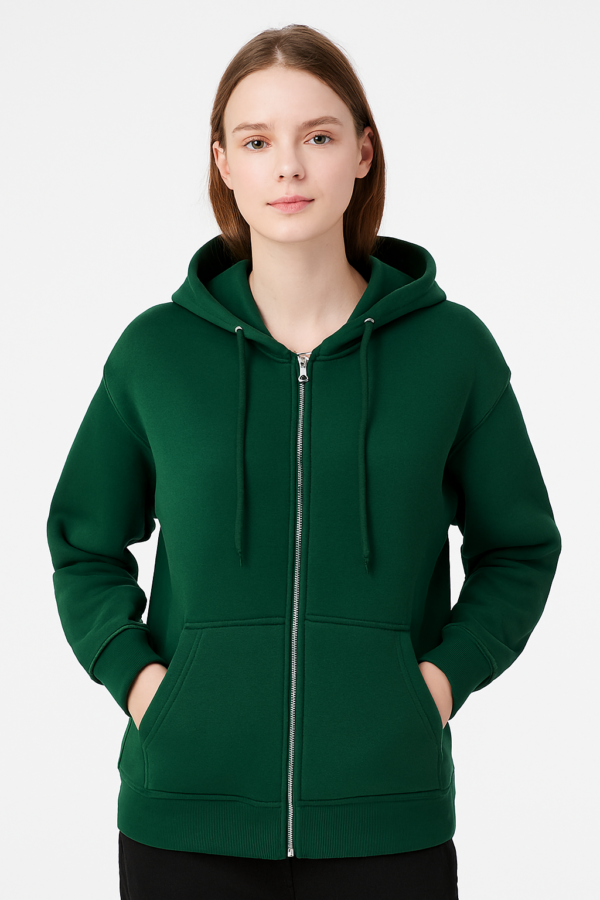 PREMIUM - WOMEN'S ZIPPER Hoodies - FLEECE 330 GSM COMFORT LADIES HOODIES 80%Cotton 20%Polyester - Arabia Apparel - Image 2