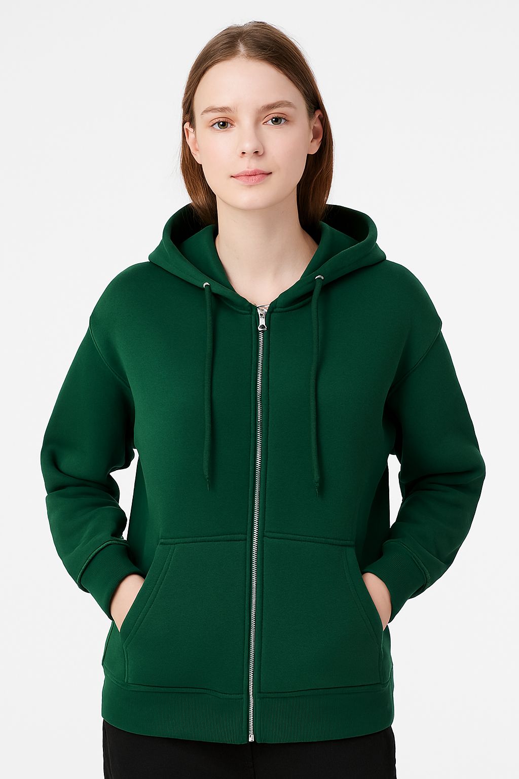 PREMIUM - WOMEN'S ZIPPER Hoodies - FLEECE 330 GSM COMFORT LADIES HOODIES 80%Cotton 20%Polyester - Arabia Apparel - Image 2