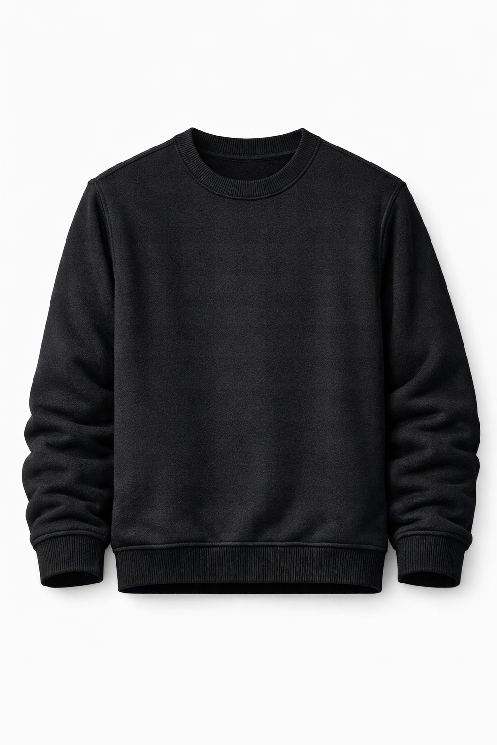 KB Men’s Fleece Sweatshirt – Round Neck, Long Sleeve, Soft 320 GSM 80% Cotton 20% Polyester, Ribbed Neck, Cuff & Hem, Comfortable Wear Dubai UAE - Image 4