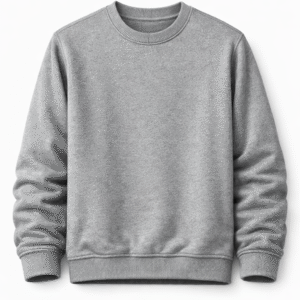 KB Men’s Fleece Sweatshirt – Round Neck, Long Sleeve, Soft 320 GSM 80% Cotton 20% Polyester, Ribbed Neck, Cuff & Hem, Comfortable Wear Dubai UAE