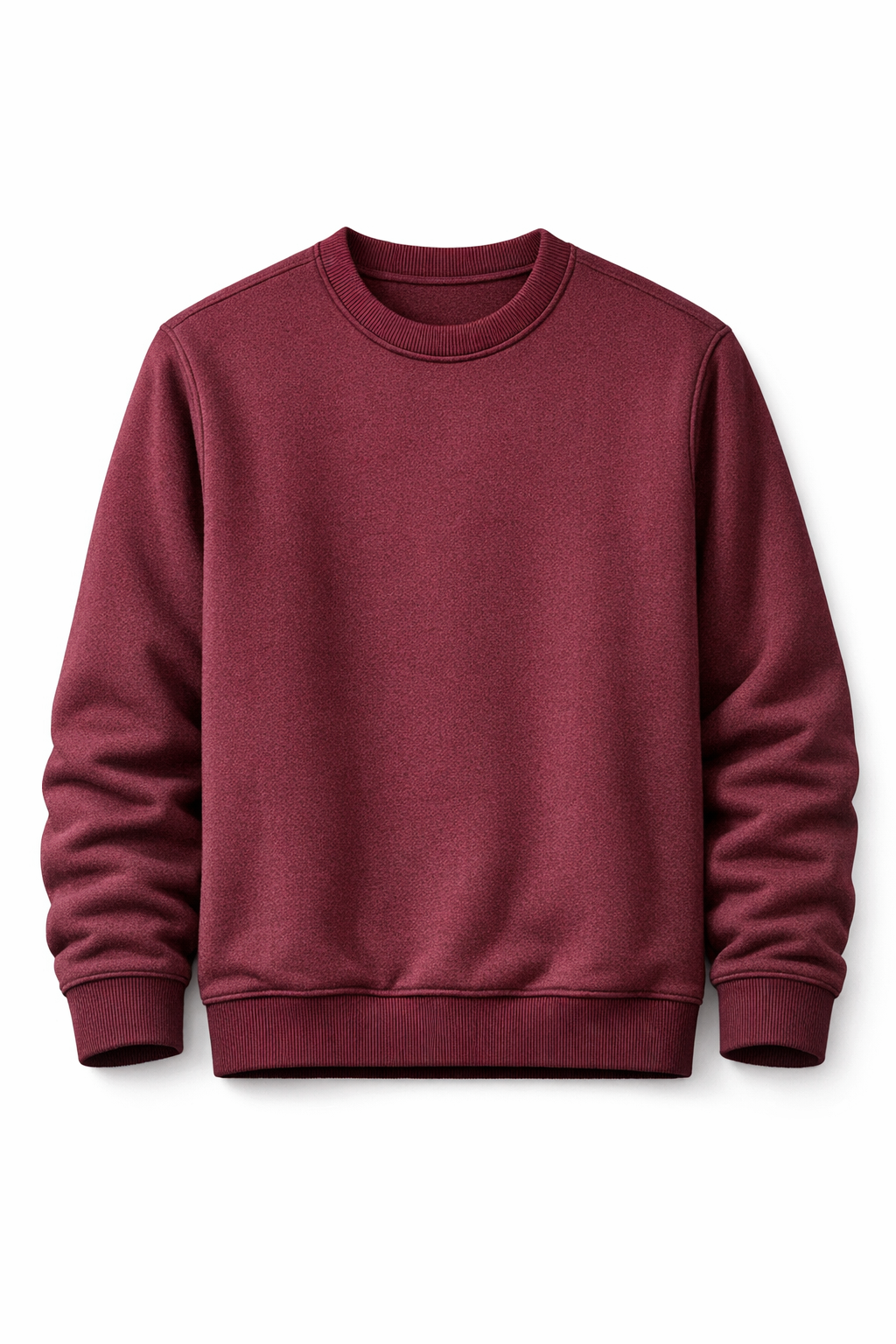 KB Men’s Fleece Sweatshirt – Round Neck, Long Sleeve, Soft 320 GSM 80% Cotton 20% Polyester, Ribbed Neck, Cuff & Hem, Comfortable Wear Dubai UAE - Image 3