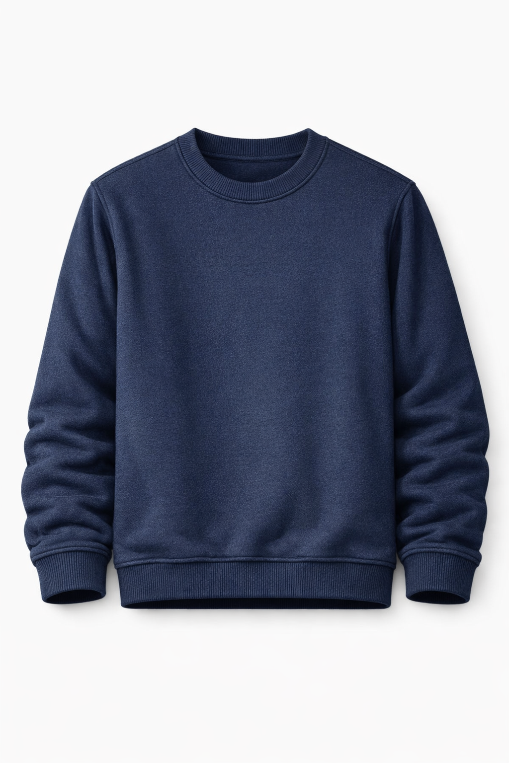 KB Men’s Fleece Sweatshirt – Round Neck, Long Sleeve, Soft 320 GSM 80% Cotton 20% Polyester, Ribbed Neck, Cuff & Hem, Comfortable Wear Dubai UAE - Image 2