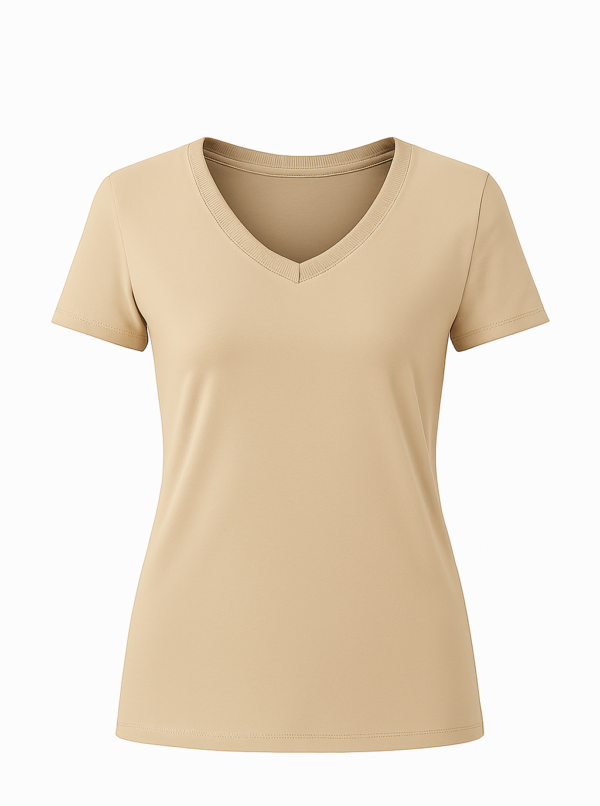 LADIES V - NECK TSHIRT - 220 GSM Premium Ladies V NECK T-Shirt - 100% PURE Cotton Material - Image 7
