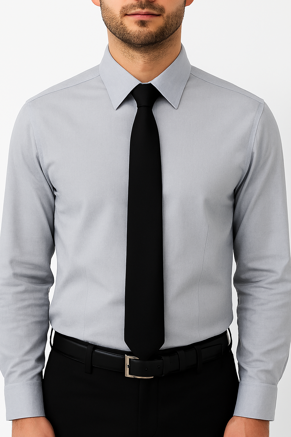 Men's White Formal Long Sleeve Shirts - Wrinkle-Free Button Down Shirt, Slim Fit Perfect for Office, Wedding, Events - Arabia Apparel - Image 2
