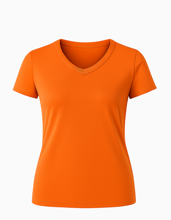 LADIES V - NECK TSHIRT - 220 GSM Premium Ladies V NECK T-Shirt - 100% PURE Cotton Material - Image 3