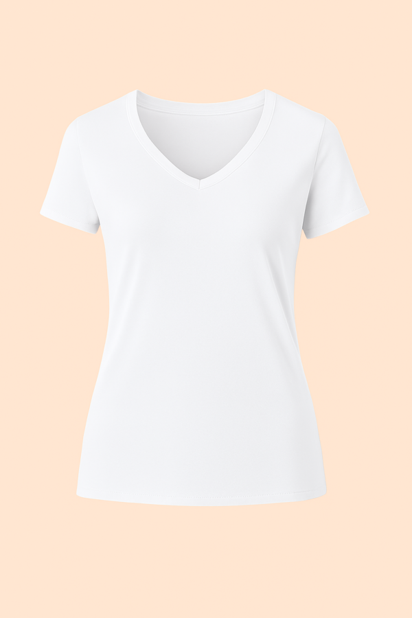LADIES V - NECK TSHIRT - 220 GSM Premium Ladies V NECK T-Shirt - 100% PURE Cotton Material - Image 4