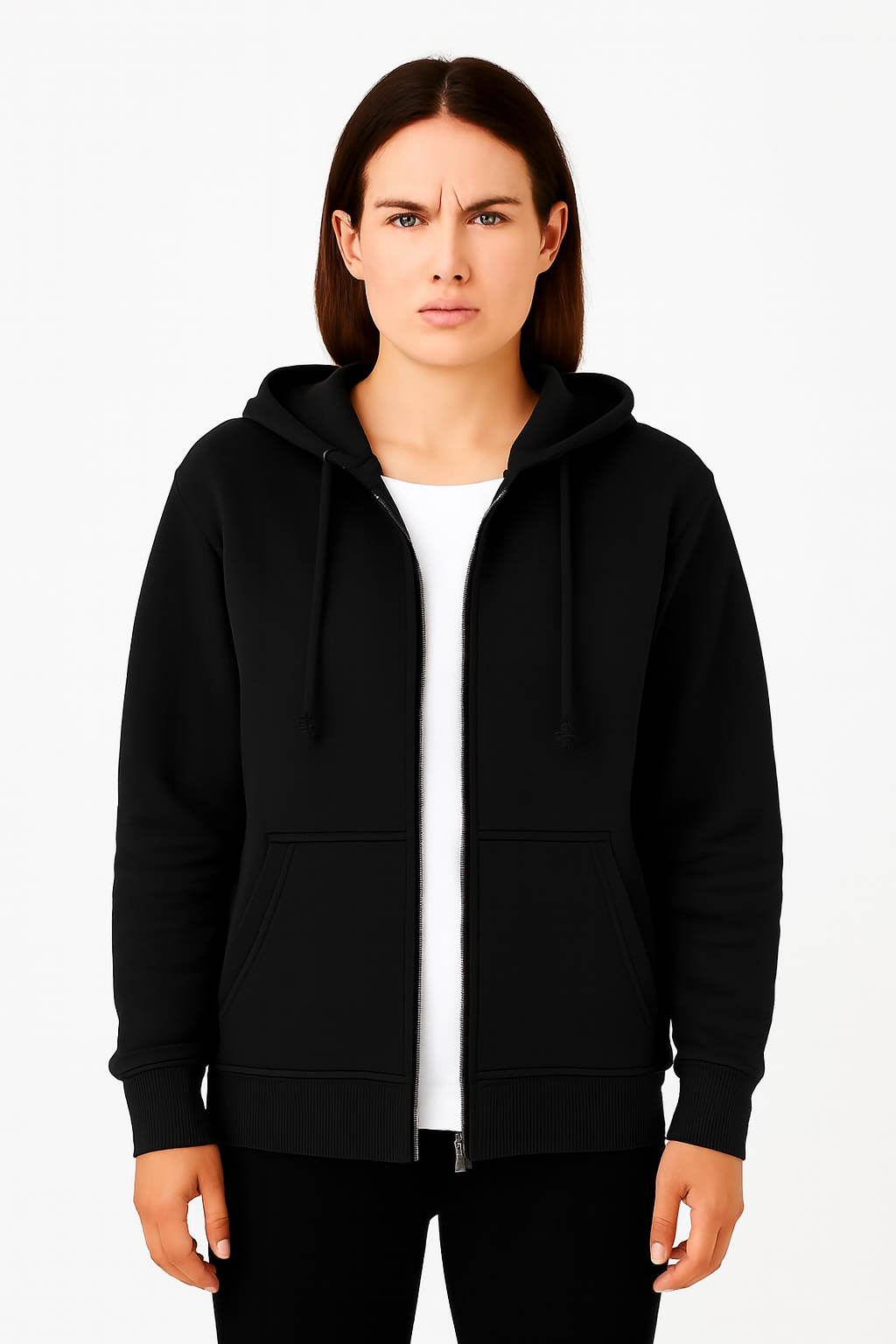 PREMIUM - WOMEN'S ZIPPER Hoodies - FLEECE 330 GSM COMFORT LADIES HOODIES 80%Cotton 20%Polyester - Arabia Apparel - Image 3