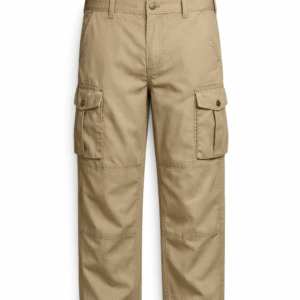 Men’s Beige 6-Pocket Cargo Pants – Relaxed Loose Fit, Comfortable & Durable Uniform Pants for Factory, Industrial Construction, Warehouse & Outdoor Work Use | Arabia Apparel UAE