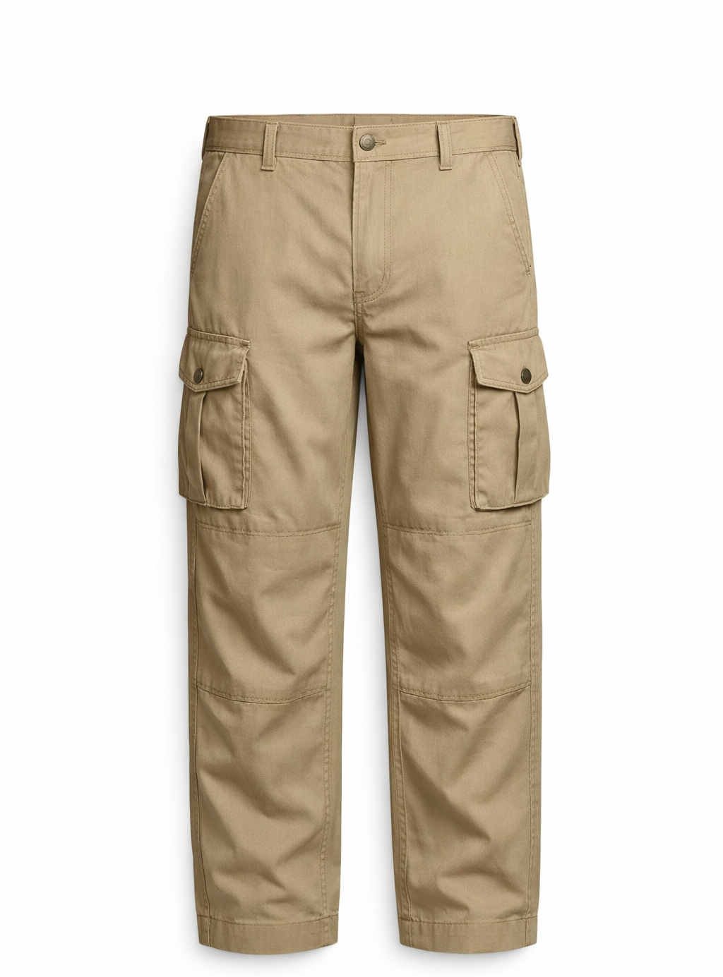 Men’s Beige 6-Pocket Cargo Pants – Relaxed Loose Fit, Comfortable & Durable Uniform Pants for Factory, Industrial Construction, Warehouse & Outdoor Work Use | Arabia Apparel UAE