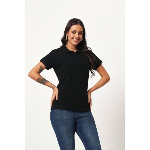 SANTHOME - PRO EARTH WOMESN'S POLO 220 GSM - 100% RECYCLED COTTON/POLYESTER FABRIC MATERIAL - Image 4