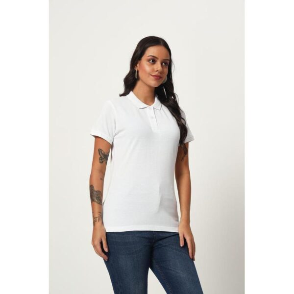 SANTHOME - PRO EARTH WOMESN'S POLO 220 GSM - 100% RECYCLED COTTON/POLYESTER FABRIC MATERIAL - Image 5